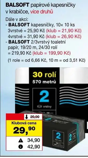 Barvy a laky drogerie BALSOFT papírové kapesníčky v krabičce nabídka