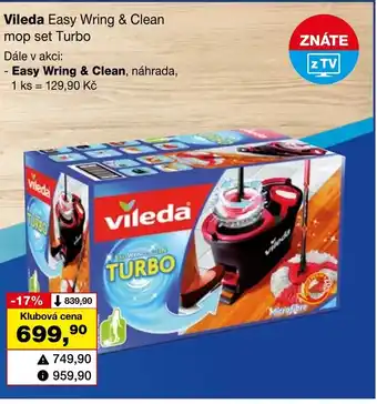 Barvy a laky drogerie Vileda Easy Wring & Clean mop set Turbo nabídka