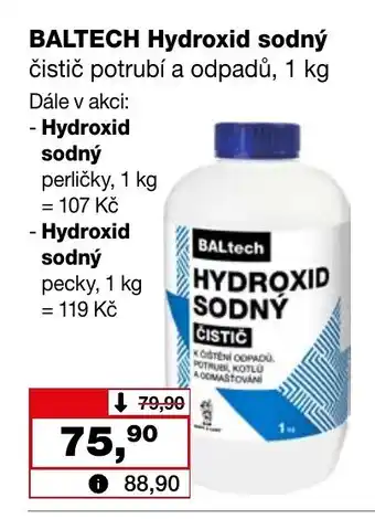 Barvy a laky drogerie BALTECH Hydroxid sodný čistič potrubí a odpadů, 1 kg nabídka