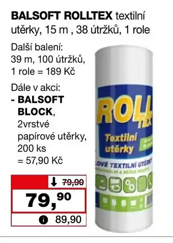 Barvy a laky drogerie BALSOFT ROLLTEX textilní utěrky nabídka