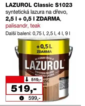 Barvy a laky drogerie LAZUROL Classic S1023 nabídka