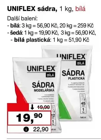 Barvy a laky drogerie UNIFLEX sádra, 1 kg nabídka