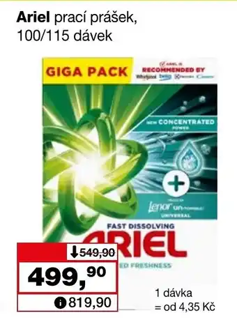 Barvy a laky drogerie Ariel prací prášek, 100/115 dávek nabídka