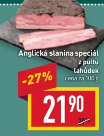 Billa Anglická slanina speciál z pultu lahůdek nabídka