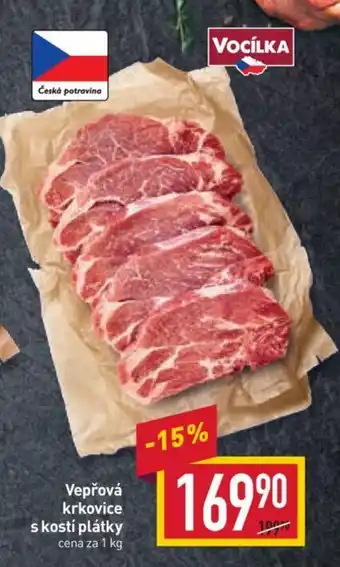 Billa Vepřová krkovice s kostí plátky nabídka