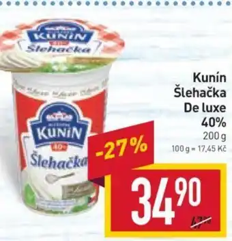 Billa Kunín Šlehačka. De luxe 40% nabídka