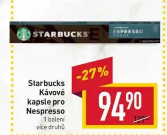 Billa Starbucks Kávové kapsle pro Nespresso nabídka