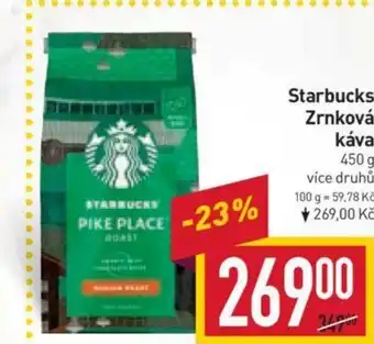 Billa Starbucks Zrnková káva nabídka