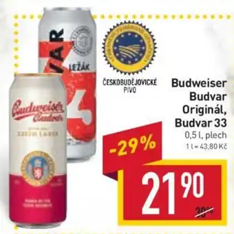 Billa Budweiser Budvar Originál, Budvar 33 nabídka