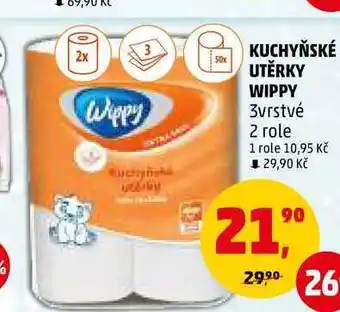 Penny Market Kuchyňské utěrky wippy, 2 role nabídka