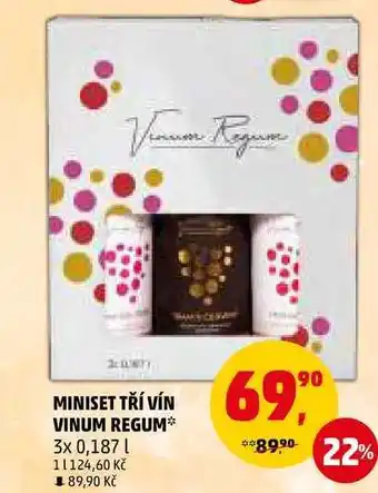 Penny Market Miniset tří vín vinum regum, 3x 0,187 l nabídka