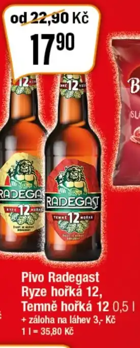 TEMPO Pivo Radegast Ryze hořká 12, Temně hořká 12 0,5 L nabídka