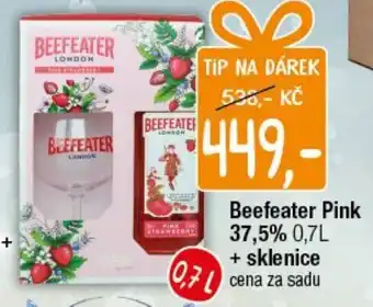 TEMPO Beefeater Pink 37,5% 0,7L + sklenice nabídka
