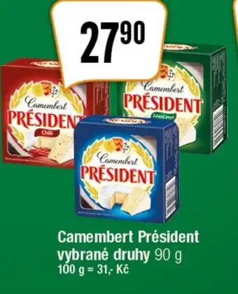 TEMPO Camembert Président vybrané druhy 90 g nabídka