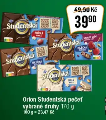 Orion Studentská pečeť vybrané druhy 170 g