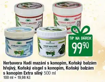 TEMPO Herbavera Hadí mazání s konopím, Koňský balzám hřejivý, Koňský eisgel s konopím, Koňský balzám s konopím Extra silný 500 ml nabídka