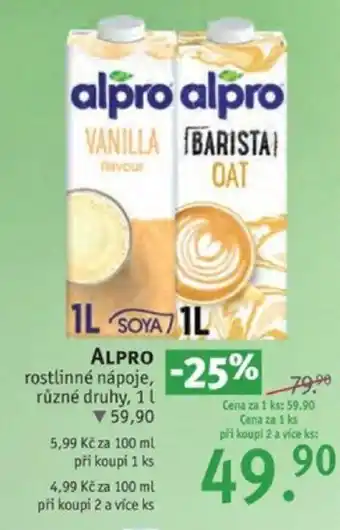 Rossmann ALPRO rostlinné nápoje nabídka