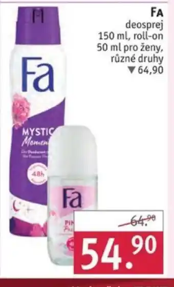 Rossmann FA deosprej 150 ml, roll-on 50 ml pro ženy nabídka