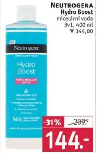 Rossmann NEUTROGENA Hydro Boost micelární voda 3v1, 400 ml nabídka