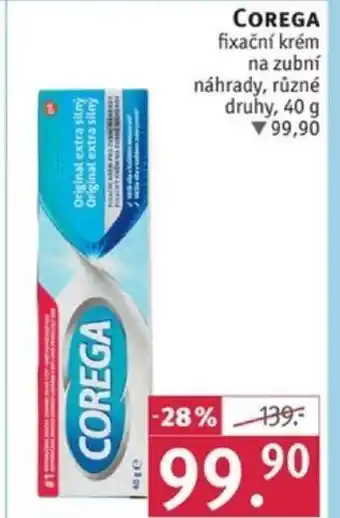 Rossmann COREGA fixační krém na zubní nabídka