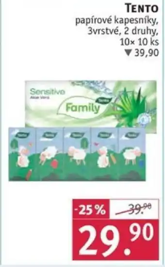 Rossmann TENTO papírové kapesníky nabídka