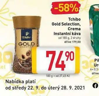 Billa Tchibo gold secetion, crema instantní káva nabídka