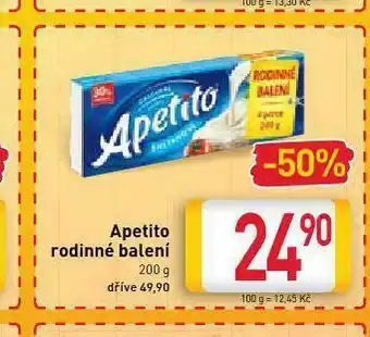Billa Apetito rodinné balení nabídka