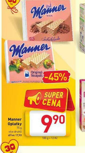Billa Manner oplatky nabídka