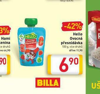Billa Hello ovocná přesnídávka nabídka