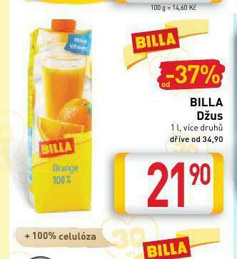 Billa Billa džus nabídka