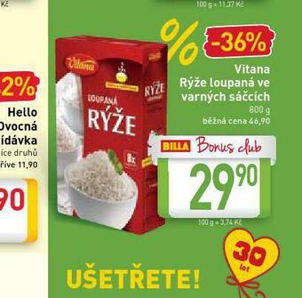 Billa Vitana rýže loupaná nabídka