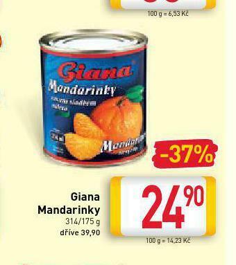 Billa Giana mandarinky nabídka