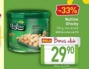 Billa Nutline ořechy nabídka