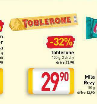 Billa Toblerone nabídka