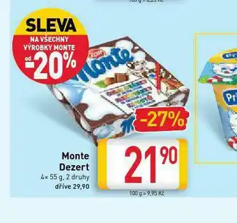 Billa Monte dezert nabídka