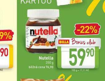 Billa Nutella nabídka