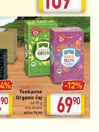 Billa Teekanne organic čaj nabídka
