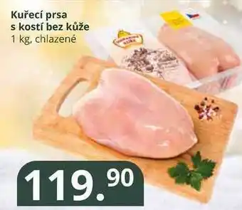 Potraviny CZ Kuřecí prsa s kostí bez kůže 1 kg, chlazené nabídka