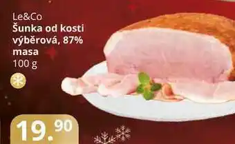 Potraviny CZ Le&co šunka od kosti výběrová, 87% masa 100 g nabídka