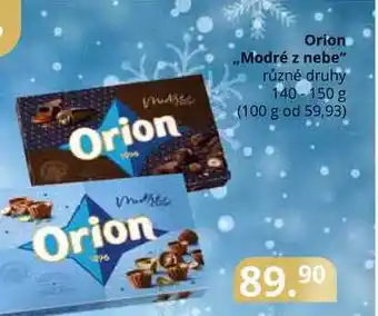 Potraviny CZ Orion ,,modré z nebe různé druhy 140-150 g nabídka