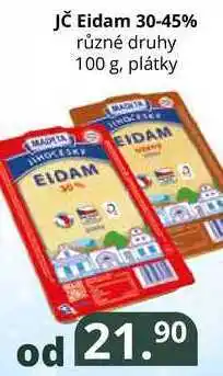 Potraviny CZ Jč eidam 30-45% různé druhy 100 g, plátky nabídka