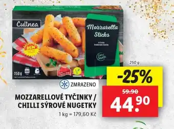 Lidl MOZZARELLOVÉ TYČINKY / CHILLI SÝROVÉ NUGETKY nabídka