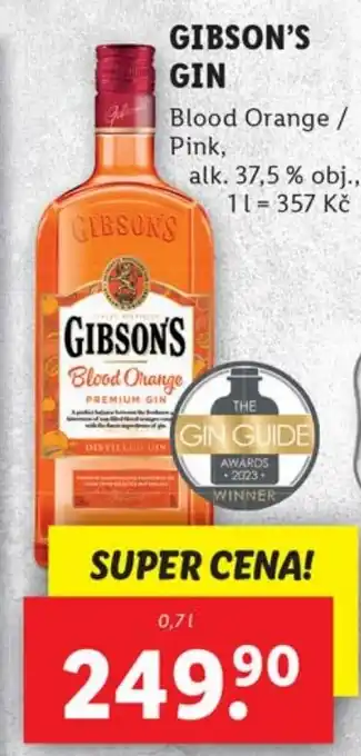 Lidl GIBSON'S GIN nabídka