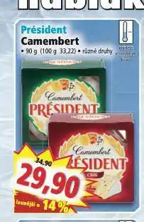 Norma Président camembert sýr nabídka