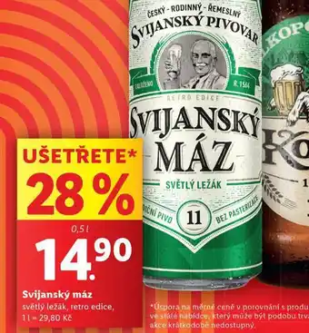 Lidl Pivo svijanský máz nabídka