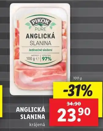 Lidl Anglická slanina nabídka