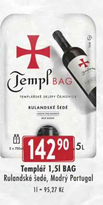 Qanto Templář 1,5L BAG Rulandské šedé, Modrý Portugal nabídka