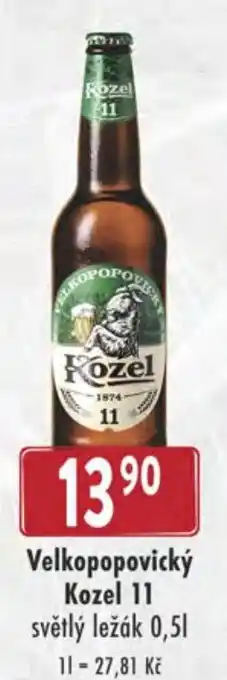 Qanto Velkopopovický Kozel 11 světlý ležák 0,5L nabídka