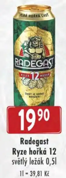 Qanto Radegast Ryze hořká 12 světlý ležák 0,5L nabídka
