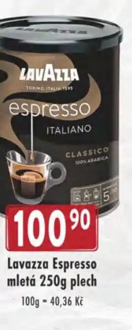 Lavazza Espresso mletá 250g plech